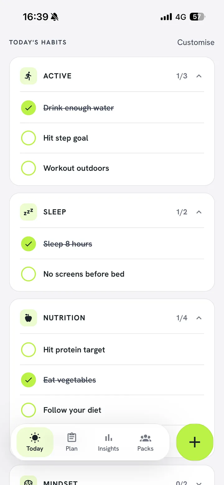 Choosing which habits run on a plan and how often each one repeats.